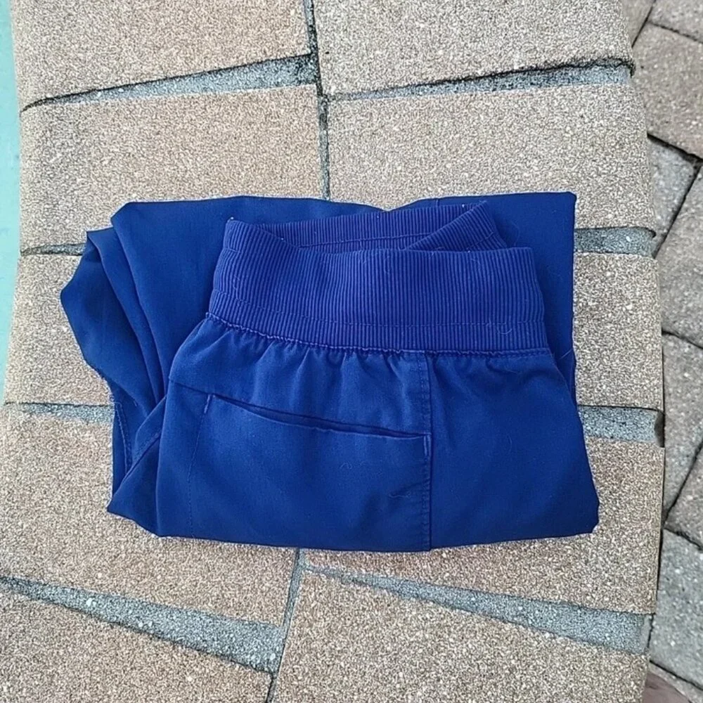 Purple Label Yoga by Healing Hands Navy Blue Women’s Scrub Jogger Pants Sz XS - Picture 8 of 8